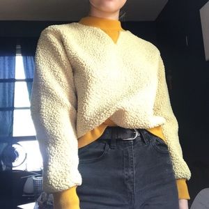 Fluffy mustard lined sweater